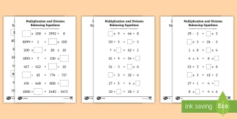 inverse multiplication and division activities