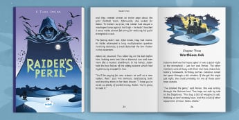 KS2 Fantasy Gaming Adventure eBook 'Raider's Peril' - computing, gaming, esafety, video game, bitcoin, online, crime, Year 3, Y3, Year 4, Y4, Year 5, Y5, Year 6, Y6, Key Stage 2, Ks2, uks2, lks2, upper, lower, originals, fantasy, fiction, novel, adve