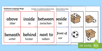 Positional Language Mapping Positional Language Bingos | twinkl.co.uk