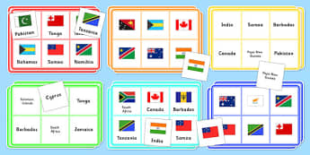 The Commonwealth Flags Printable Bingo Game - Teacher Made