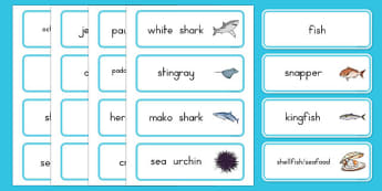 Under the Sea Word Cards