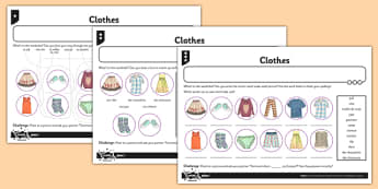 French Clothing Worksheet - Clothes in French - KS2