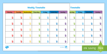 2 Weekly Timetable Timetable Planners | twinkl.com.au