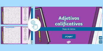 Juego: Adjetivos calificativos | Recursos Interactivos