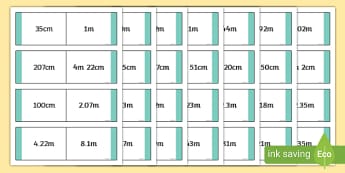 Converting Mm Cm M And Km Length Equivalents Matching Cards