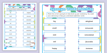 Synonyms Worksheets | twinkl.co.uk