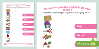 Lembaran Kerja Penjodoh Bilangan KSSR Tahun (Teacher-Made), 57% OFF