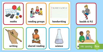 Classroom Timetable Templates & Cards | Visual Timetables