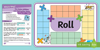 Number Lines And Ten Frame Addition Worksheets - F-2 Maths