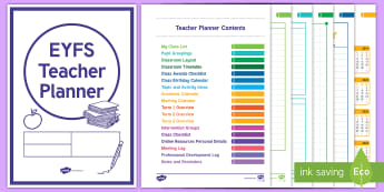 EYFS Teacher Planner Academic Year 2019 to 2020 Calendar