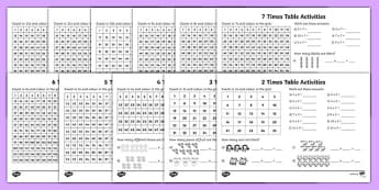 timetable maths without answers chart