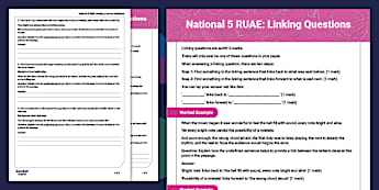 National 5 RUAE: Linking Questions