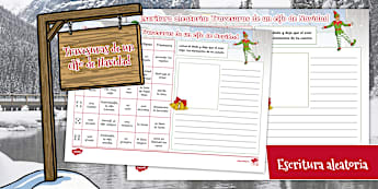 Ficha de actividad: Escritura aleatoria - Travesuras de un elfo de Navidad