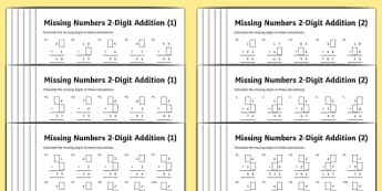 addition 3 digit numbers missing numbers differentiated worksheet worksheet
