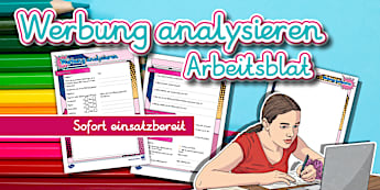 Werbung analysieren - Arbeitsblatt