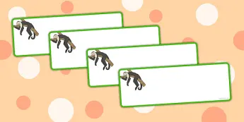 Monkey Themed Labels | twinkl.co.uk