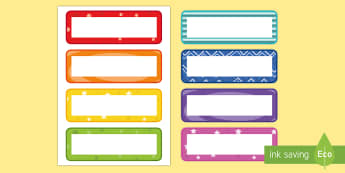 Multicolour Pattern Drawer And Peg Labels Name Labels