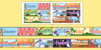 Welsh Months of the Year Display Borders | Twinkl-made