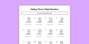 Addition with Three Numbers | Twinkl