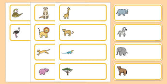 Editable Drawer - Peg - Name Labels (Safari) - Safari animal themed Label Templates, safari, animal, Resource Labels, Name Labels, Editable Labels, Drawer Labels, Coat Peg Labels, Peg Label, KS1 Labels, Foundation Labels, Foundation Stage Labels,