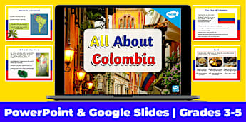 All About Colombia PowerPoint & Google Slides for 3rd-5th Grade