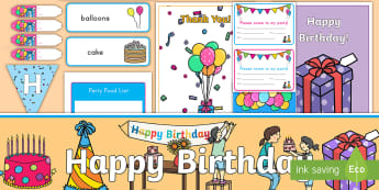 Birthday Role-Play Pack - birthday, role-play, pack, celebrate, celebration, all about me, display, bulletin board, greeting c