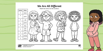 We Are All Different Colouring Pages