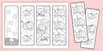 Ladybird Colouring Bookmarks