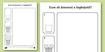 Cum să desenezi o înghețată Desen în creion cu instrucțiuni