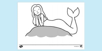 Mermaid Colouring - Twinkl