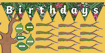 Natural Birthday Display | Classroom Birthday Display