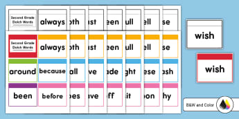 Second Grade Word Wall - Spelling Support - ELA - Twinkl