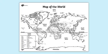 Labelled World Map Printables | Twinkl