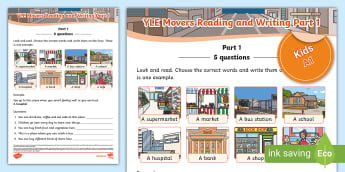 ESL Movers Reading and Writing Part 1 Worksheet (Countryside) [Kids, A1]