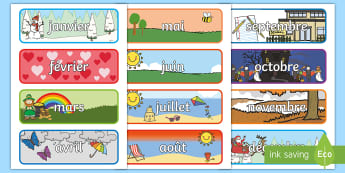 Months of the Year in French | MFL Display Cards | Twinkl