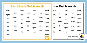 Sight Words Worksheets for First Grade | Twinkl USA - Twinkl