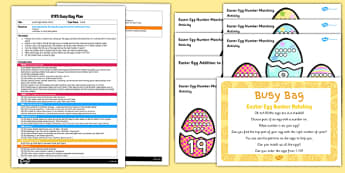 Easter Egg Number Matching EYFS Busy Bag Plan and Resource Pack - Easter Number