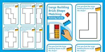 Large Building Brick Shape Matching Activity Cards