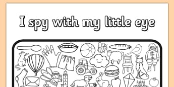I Spy With My Little Eye Colouring Worksheet / Worksheet - colours, worksheet