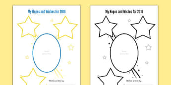 Hopes and Wishes for 2016 Person Centred Planning Sheet - hopes, wishes, 2016, person, centred, planning, sheet
