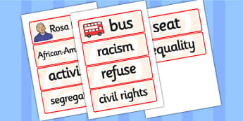 Rosa Parks Word Cards - Civil Rights Movement