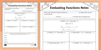 Evaluating Functions Activities | twinkl.com