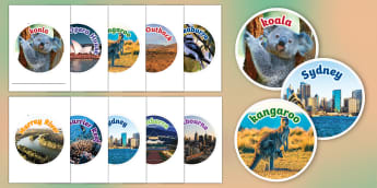 Australia Circle Display Photo Cut-Outs
