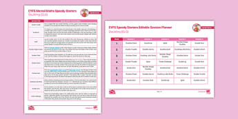* NEW * EYFS Maths Speedy Starters Doubling (ELG) 