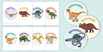 Dinosaur Names Circle Display Cut-Outs