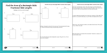 Find the Area of Rectangle With Fractional Lengths Practice