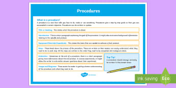 Procedure - Year 5-6 Australian Text Types Resources