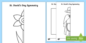 St David's Day Symmetry Worksheets | Twinkl Resources