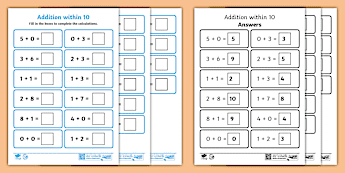 Addition Worksheets Without Carrying | Twinkl