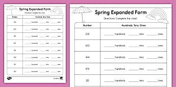 Expanded Form Worksheets | twinkl.com